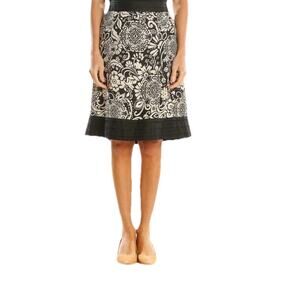 EUC Ann Taylor Loft A-Line Skirt Womens Size 8P Belted Black White